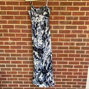 BCBGMAXAZRIA one shoulder maxi silk gown